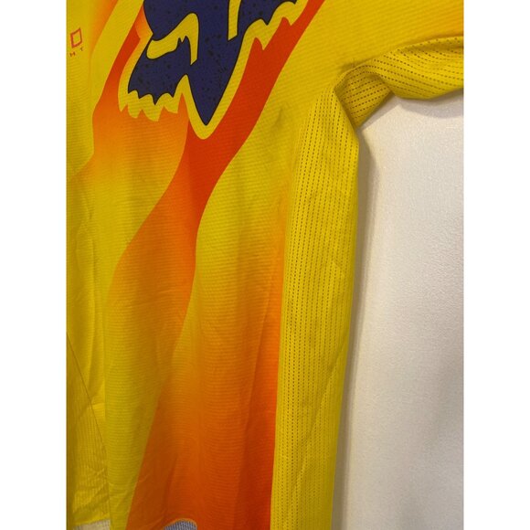 Fox Racing 360 Flight Yellow and Blue Men's Mesh Motocross Jersey Size L - Picture 5 of 6